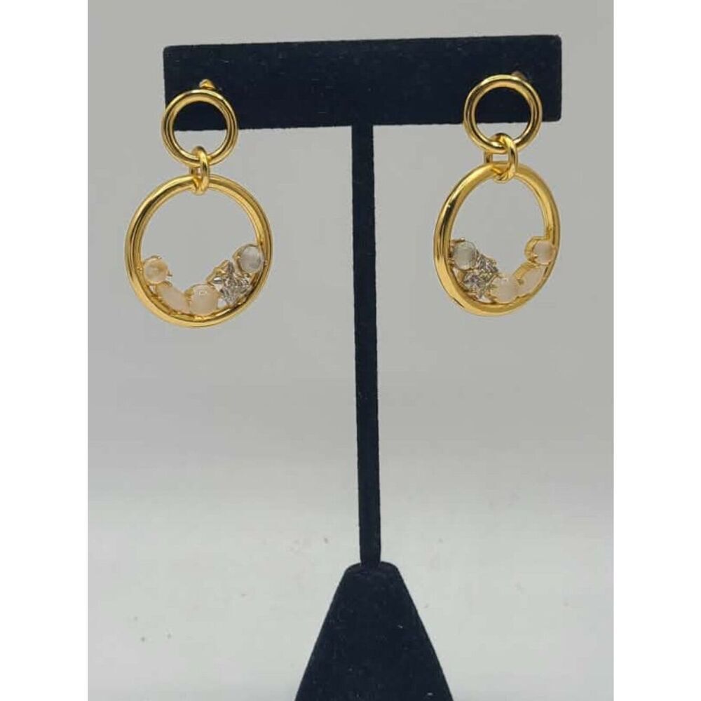 J Crew Nested Stone Drop Earrings NWOT